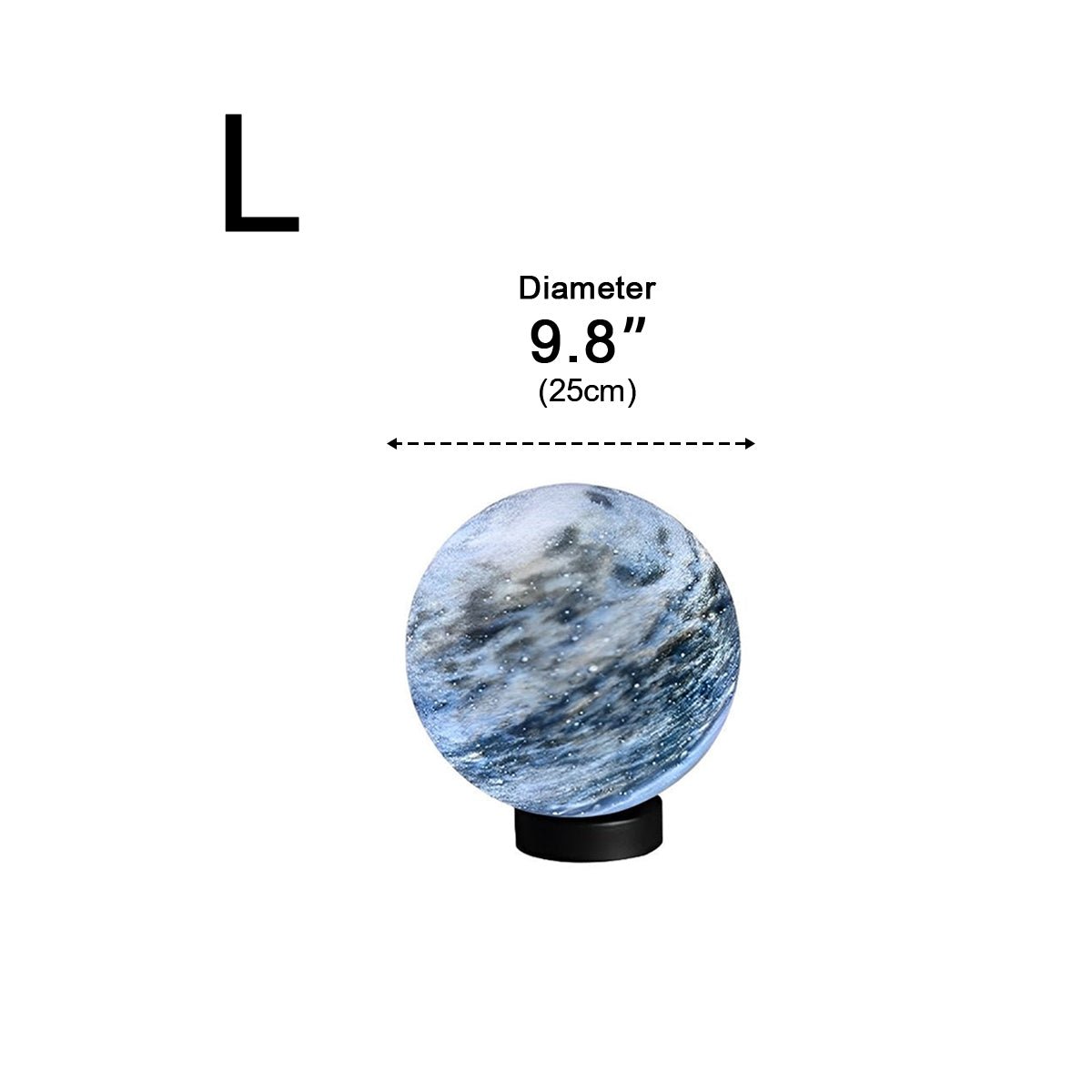 Outdoor Post Light Glass Globe Ø 40.0 cm Marble Effect Garden Fence Driveway Waterproof Pillar Lamp | Thomler