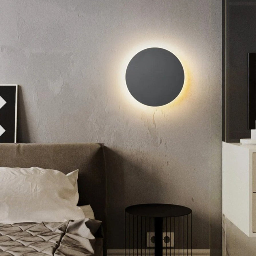 LED Circular Wall Sconce with Backlight Halo – Aluminum & Acrylic Fixture for Hallway, Bedroom, Living Room | Modern Indoor Lighting | Thomler