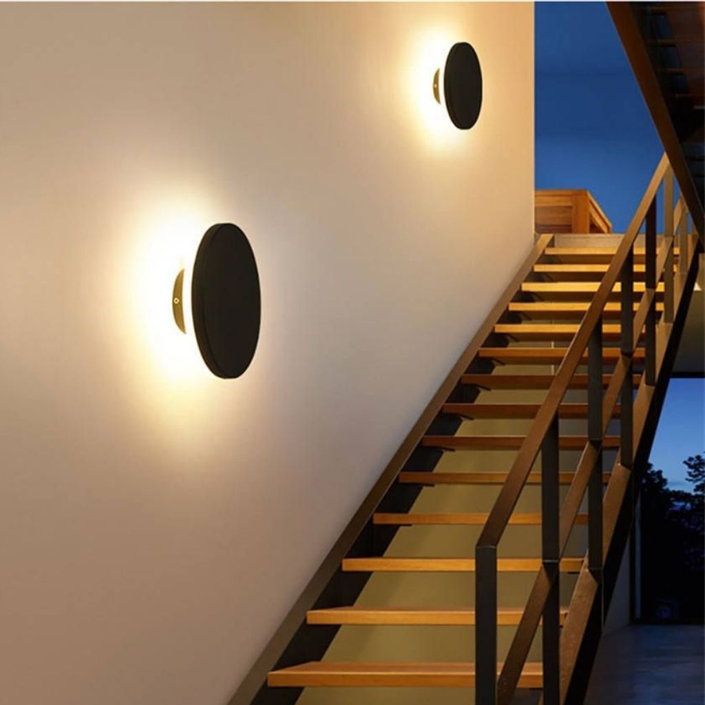 LED Circular Wall Sconce with Backlight Halo – Aluminum & Acrylic Fixture for Hallway, Bedroom, Living Room | Modern Indoor Lighting | Thomler