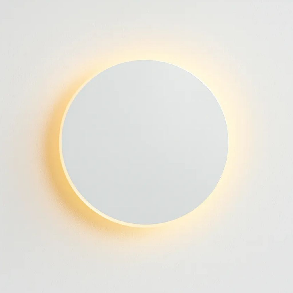 LED Circular Wall Sconce with Backlight Halo – Aluminum & Acrylic Fixture for Hallway, Bedroom, Living Room | Modern Indoor Lighting | Thomler