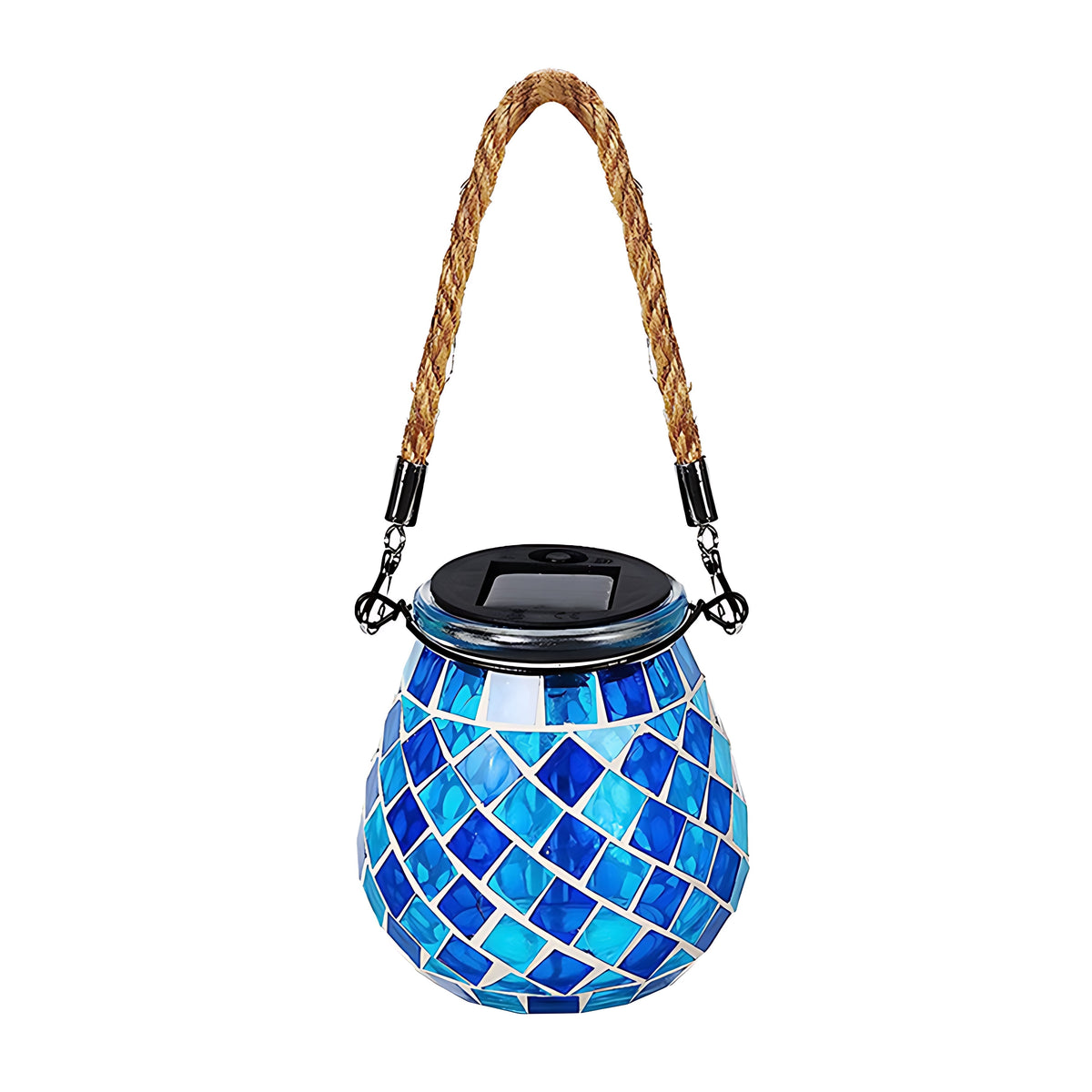 Solar Stained Glass Outdoor Lantern — Handcrafted Mosaic Garden Light with Auto Dusk-to-Dawn | Thomler
