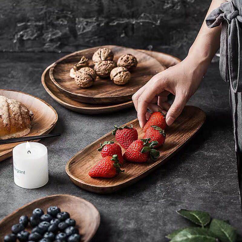 Hardwood Serving Platter Set – Natural Antibacterial Wood Tray for Cheese Boards, Appetizers & Daily Meals | Indoor Dining & Outdoor Picnics | Thomler