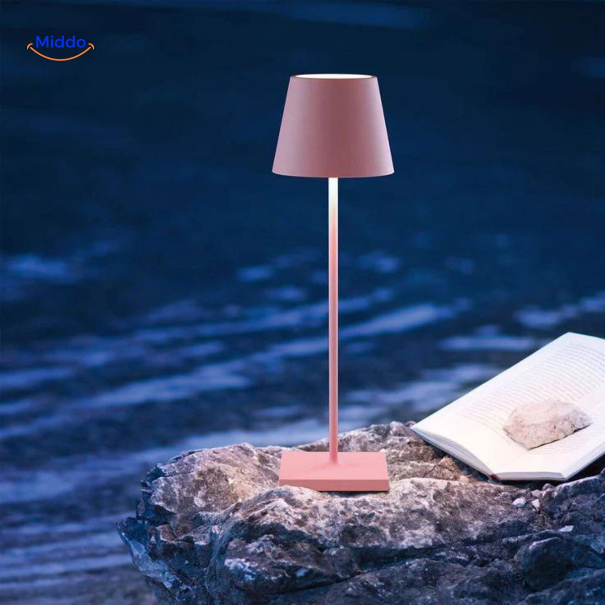 Rechargeable LED Table Lamp with Touch Dimmer, 24-Hour Runtime, USB-C Charging & IP54 Waterproof | Thomler