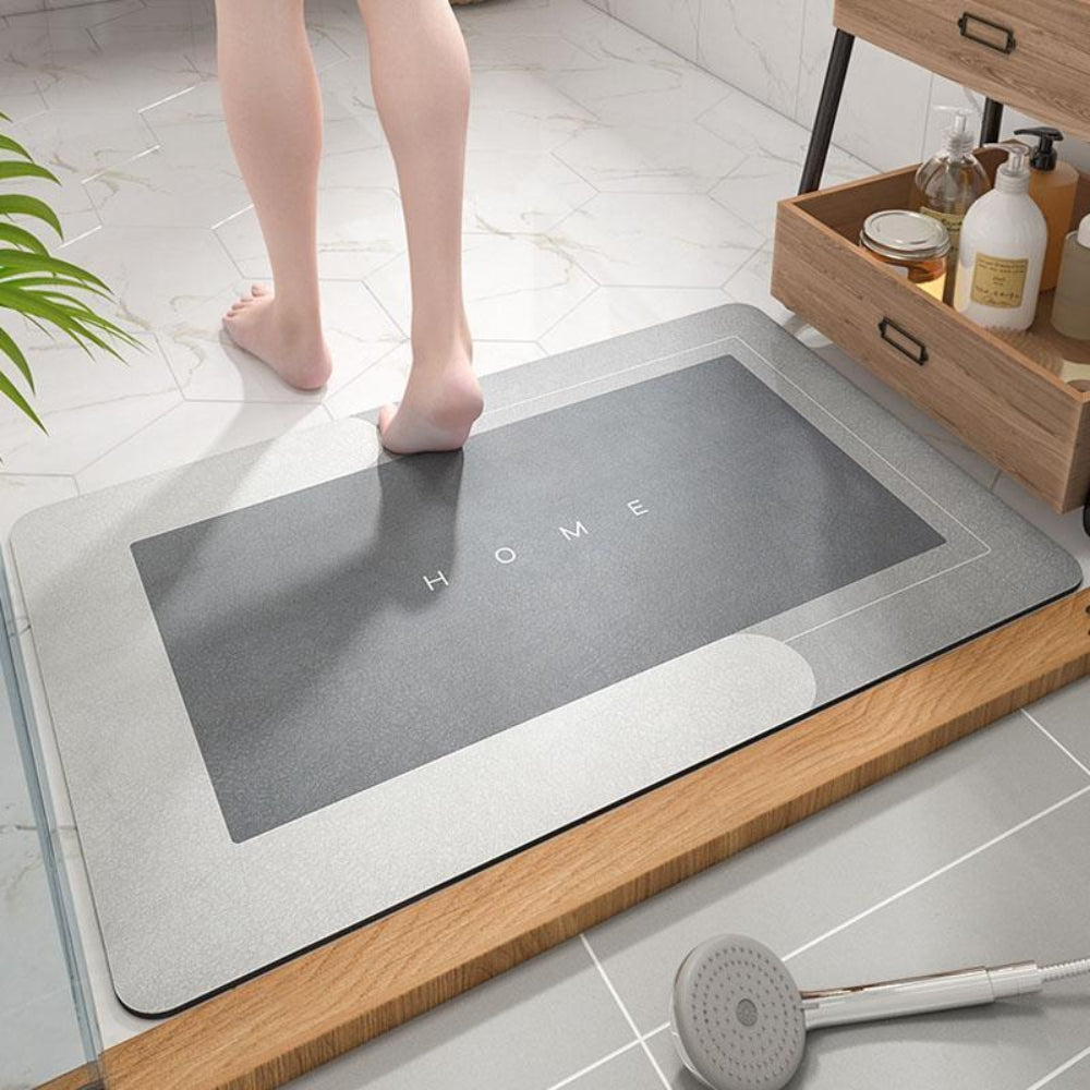 Absorbent Microfiber Bath Mat with Non-Slip Backing for Shower & Tub | Fast-Drying Bathroom Floor Mat | Soft Water-Wicking Shower Rug | Thomler