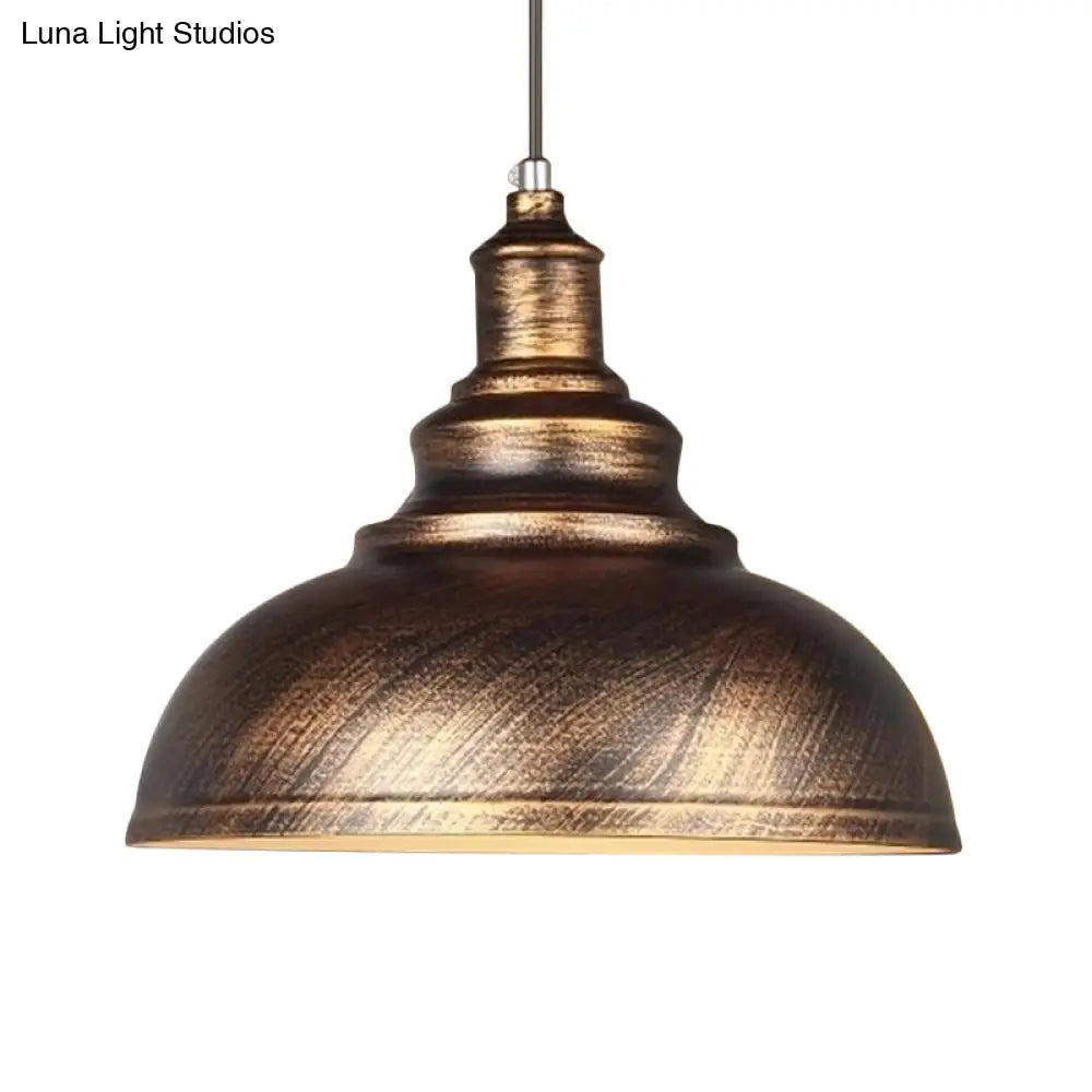 Industrial Metal Bowl Pendant Light Fixture for Kitchen Island, Dining Room & Entryway – Farmhouse Dome Hanging Ceiling Lamp | Thomler