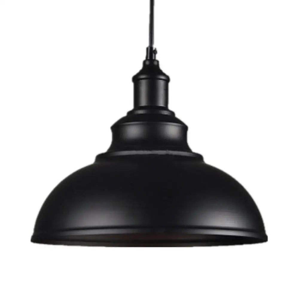 Industrial Metal Bowl Pendant Light Fixture for Kitchen Island, Dining Room & Entryway – Farmhouse Dome Hanging Ceiling Lamp | Thomler