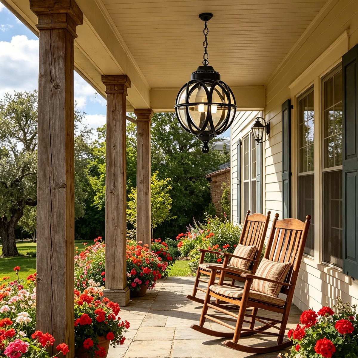Weather-Resistant Sphere Hanging Fixture for Porch and Patio Lighting | Thomler