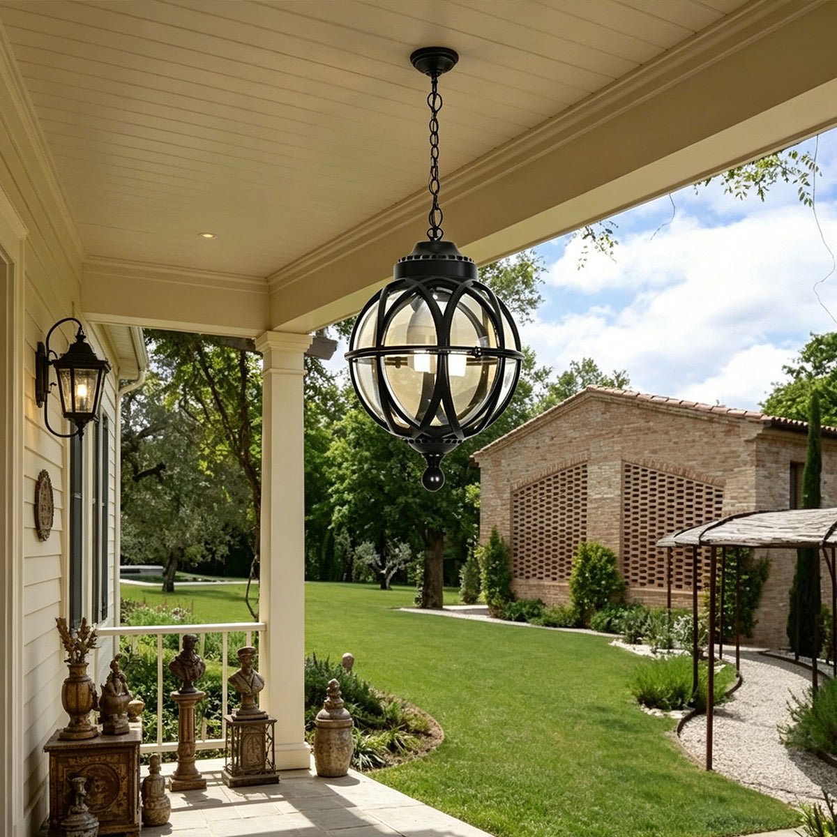 Weather-Resistant Sphere Hanging Fixture for Porch and Patio Lighting | Thomler