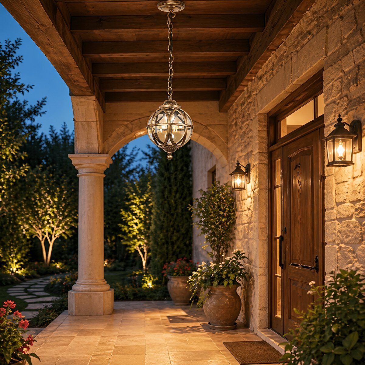 Weather-Resistant Sphere Hanging Fixture for Porch and Patio Lighting | Thomler