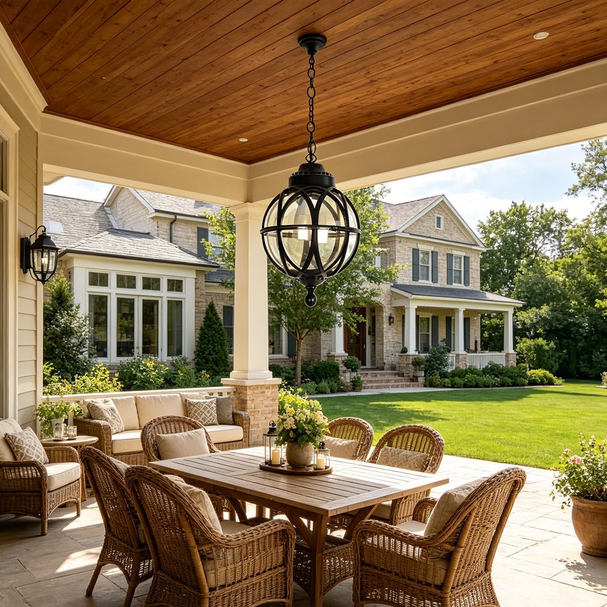 Weather-Resistant Sphere Hanging Fixture for Porch and Patio Lighting | Thomler