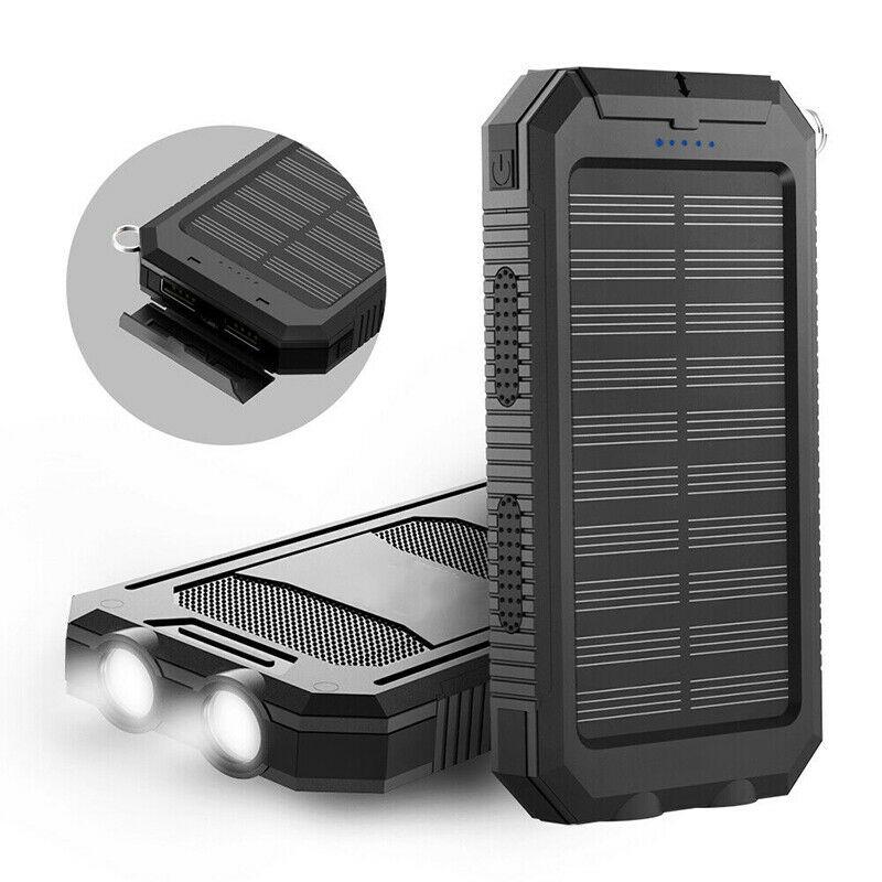 Power Bank Solar 500000mAh Dual USB Outdoor Camping Emergency Charger Waterproof Portable Battery Pack | Thomler