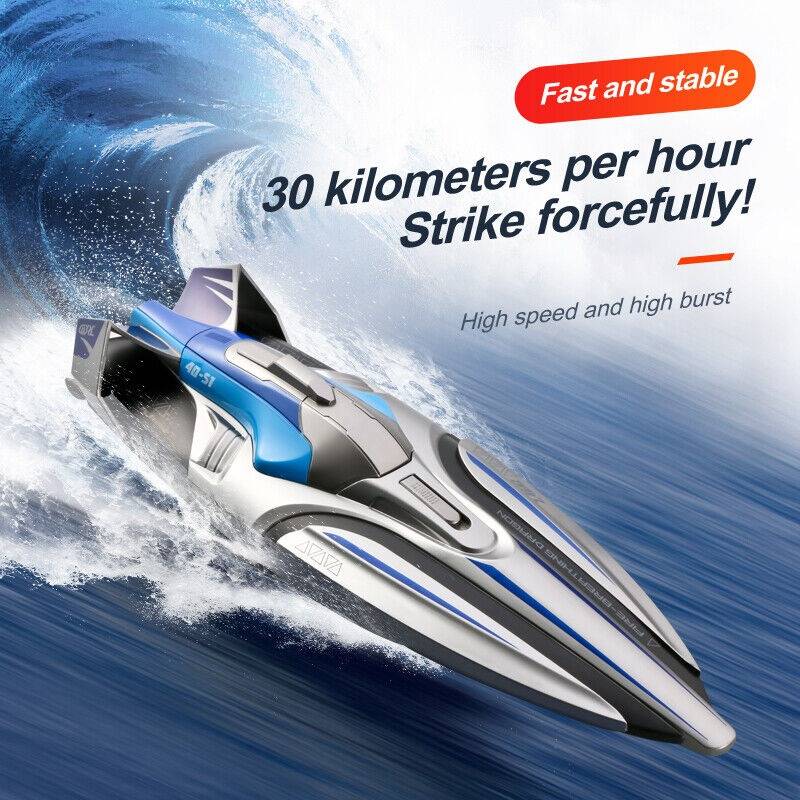 Remote Control Speed Boat 22 MPH Twin Motor Racing RC Boat with LED Lights 2.4GHz 328ft Range Waterproof High Speed RC Boat for Lakes | Thomler
