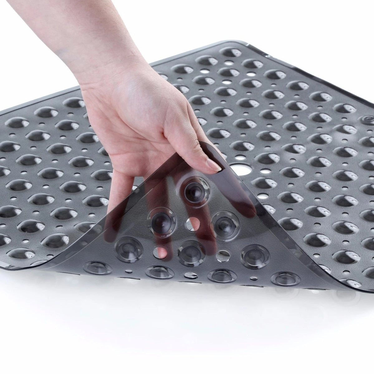 Anti-Slip Shower Mat with Suction Cups – Square PVC Tub Floor Protector for Kids, Seniors & Modern Bathrooms | Thomler
