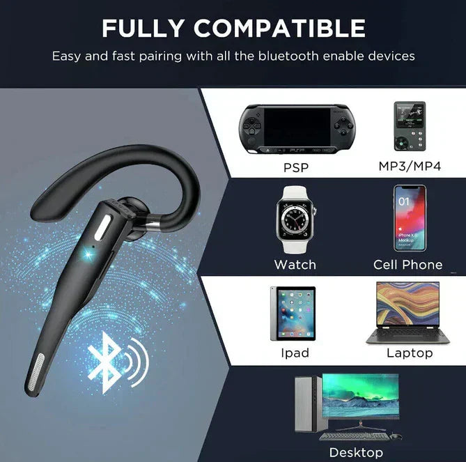 Wireless Bluetooth Headset Noise Cancelling with Dual Mic for Hands-Free Calling Truckers Business Office Driving Long Battery Life CVC 8.0 | Thomler