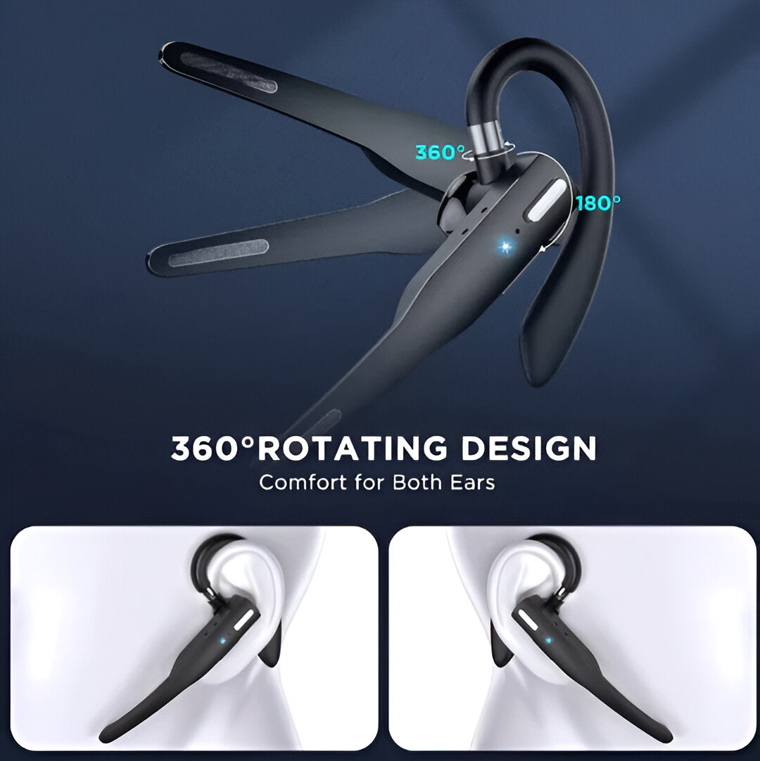 Over-Ear Bluetooth Headset with Dual Microphone Noise Reduction for Calls and Work | Professional Hands-Free Earpiece for Truckers Drivers R | Thomler