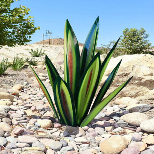 Garden Statue Metal Agave Weather Resistant Indoor Outdoor Patio Landscape Decor Rustic Sculpture Yard Accent | Thomler