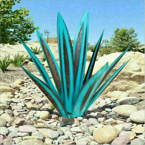 Garden Statue Metal Agave Weather Resistant Indoor Outdoor Patio Landscape Decor Rustic Sculpture Yard Accent | Thomler