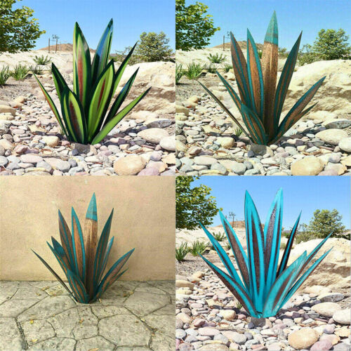 Garden Statue Metal Agave Weather Resistant Indoor Outdoor Patio Landscape Decor Rustic Sculpture Yard Accent | Thomler