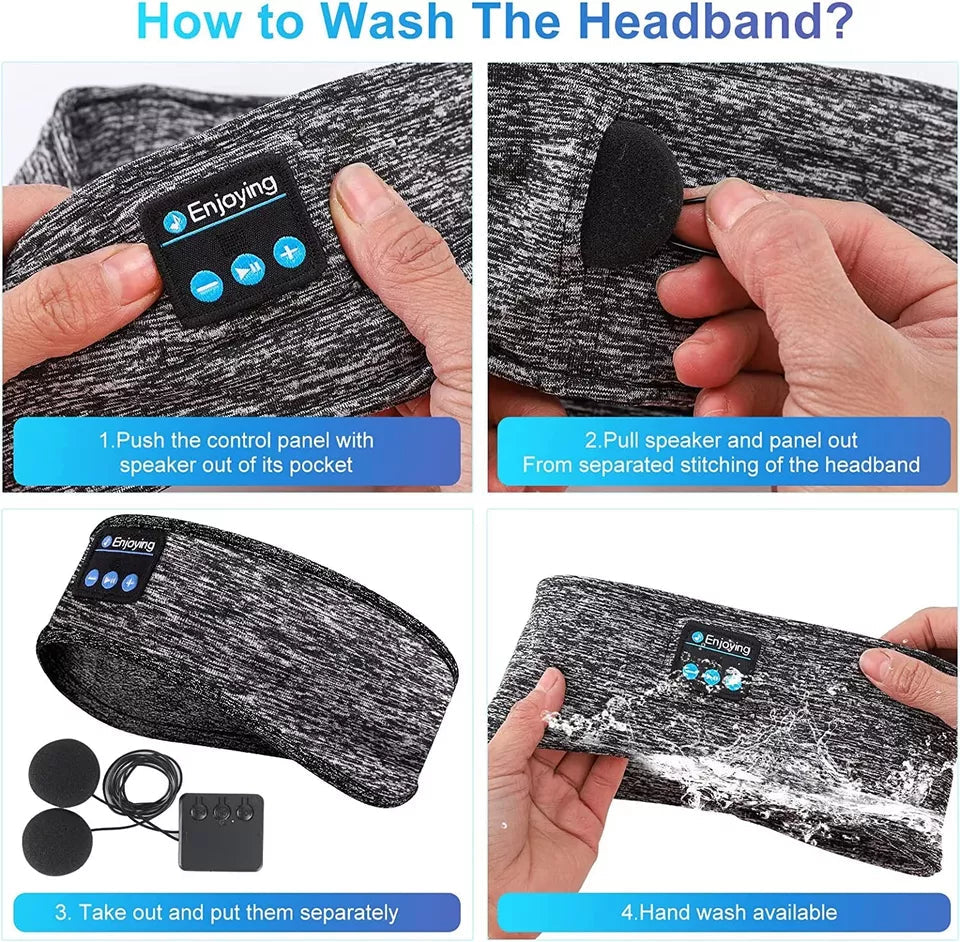 Bluetooth Sleep Headband with Built-In Speakers – Soft Wireless Headphones for Restful Sleep, Workouts & Running | Thomler