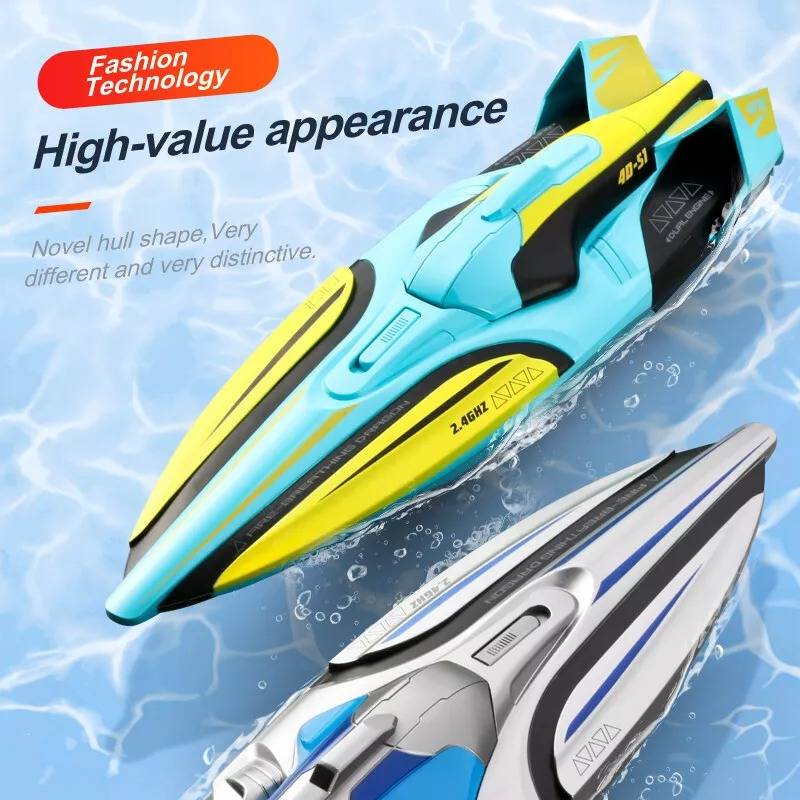 Remote Control Speed Boat 22 MPH Twin Motor Racing RC Boat with LED Lights 2.4GHz 328ft Range Waterproof High Speed RC Boat for Lakes | Thomler