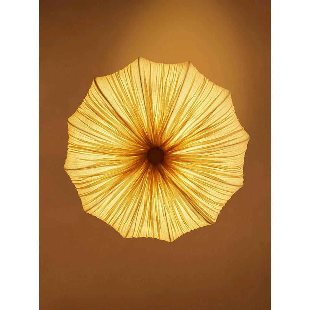 Pendant Light Pleated Fabric 100.0 cm White Dining Room Bedroom Hanging Ceiling Lamp Japandi Scandinavian Organic Modern | Thomler