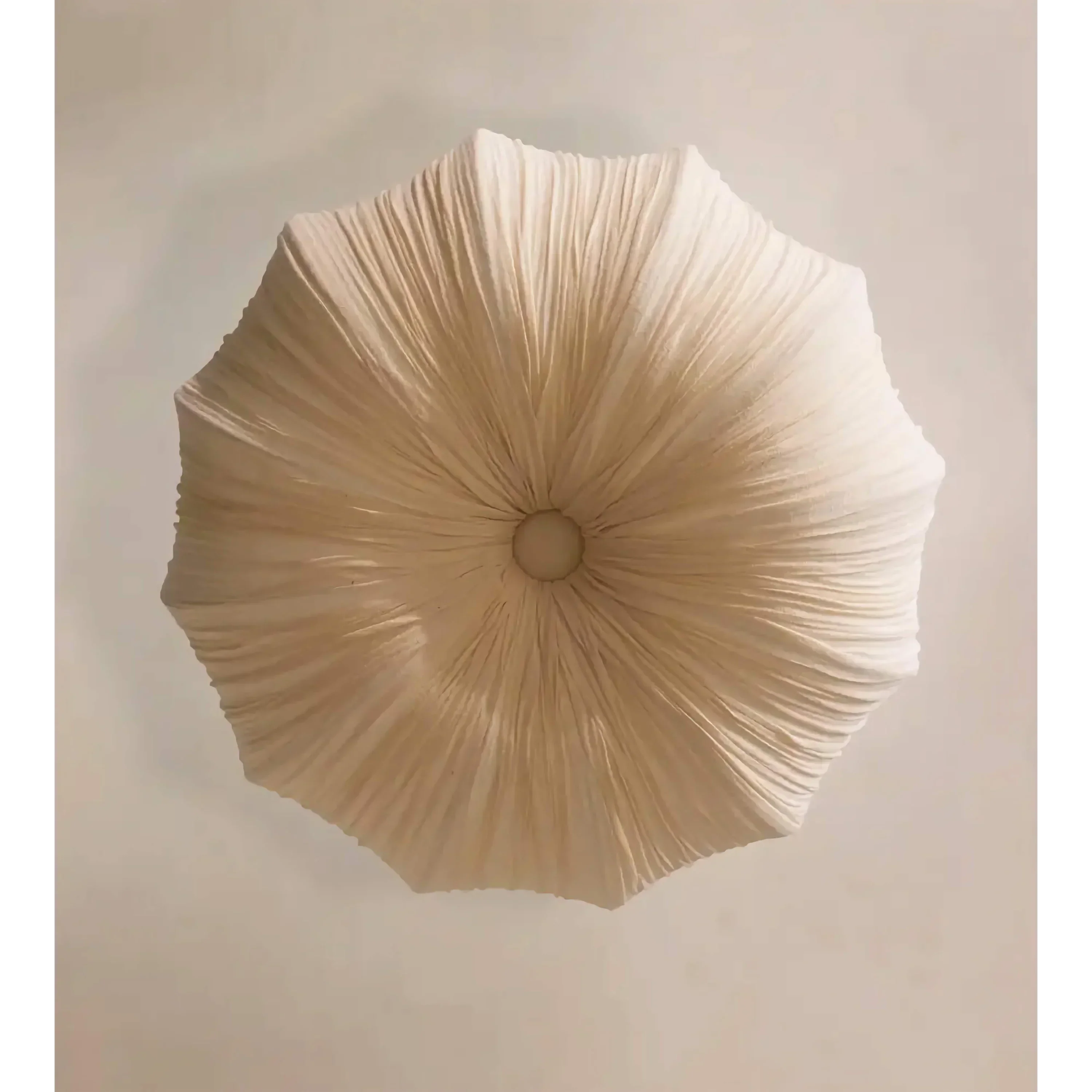 Pendant Light Pleated Fabric 100.0 cm White Dining Room Bedroom Hanging Ceiling Lamp Japandi Scandinavian Organic Modern | Thomler