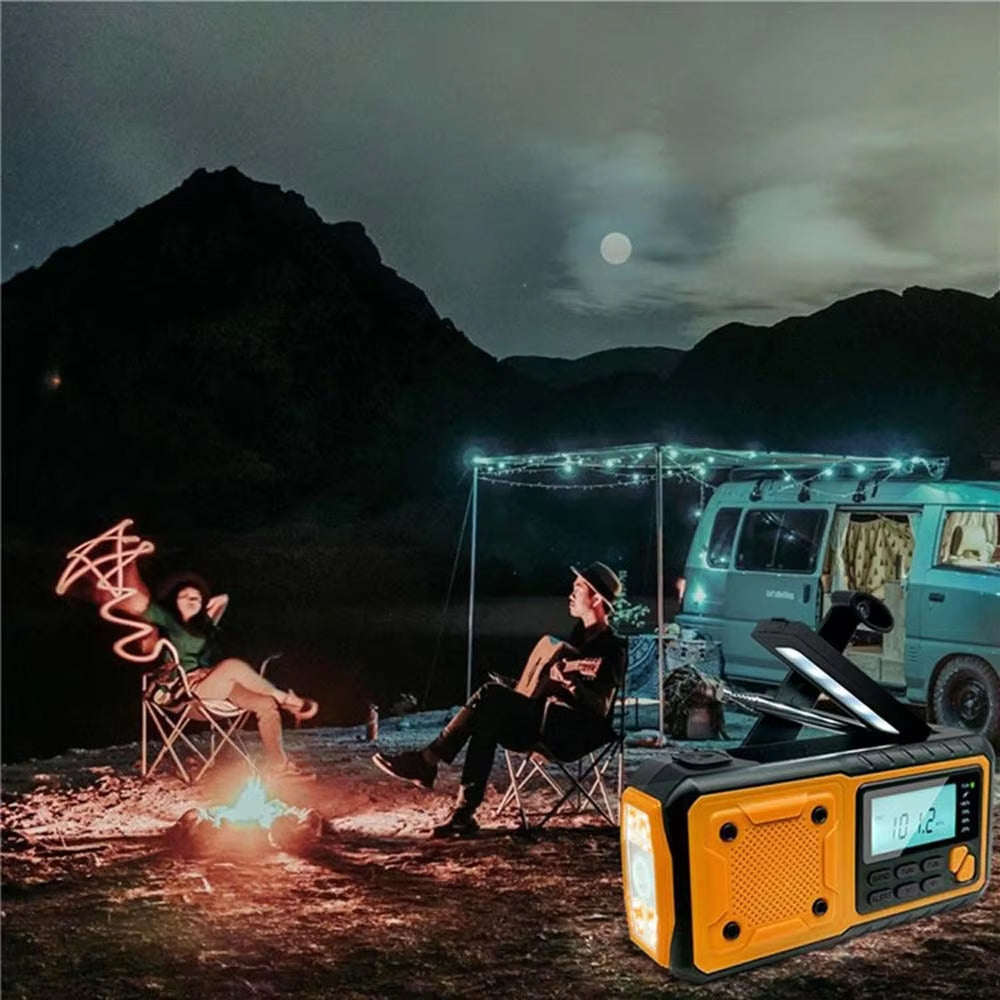 Hand-Crank Weather Radio with Phone Charger, Flashlight & Solar Power for Camping, Storms & Blackouts | Thomler