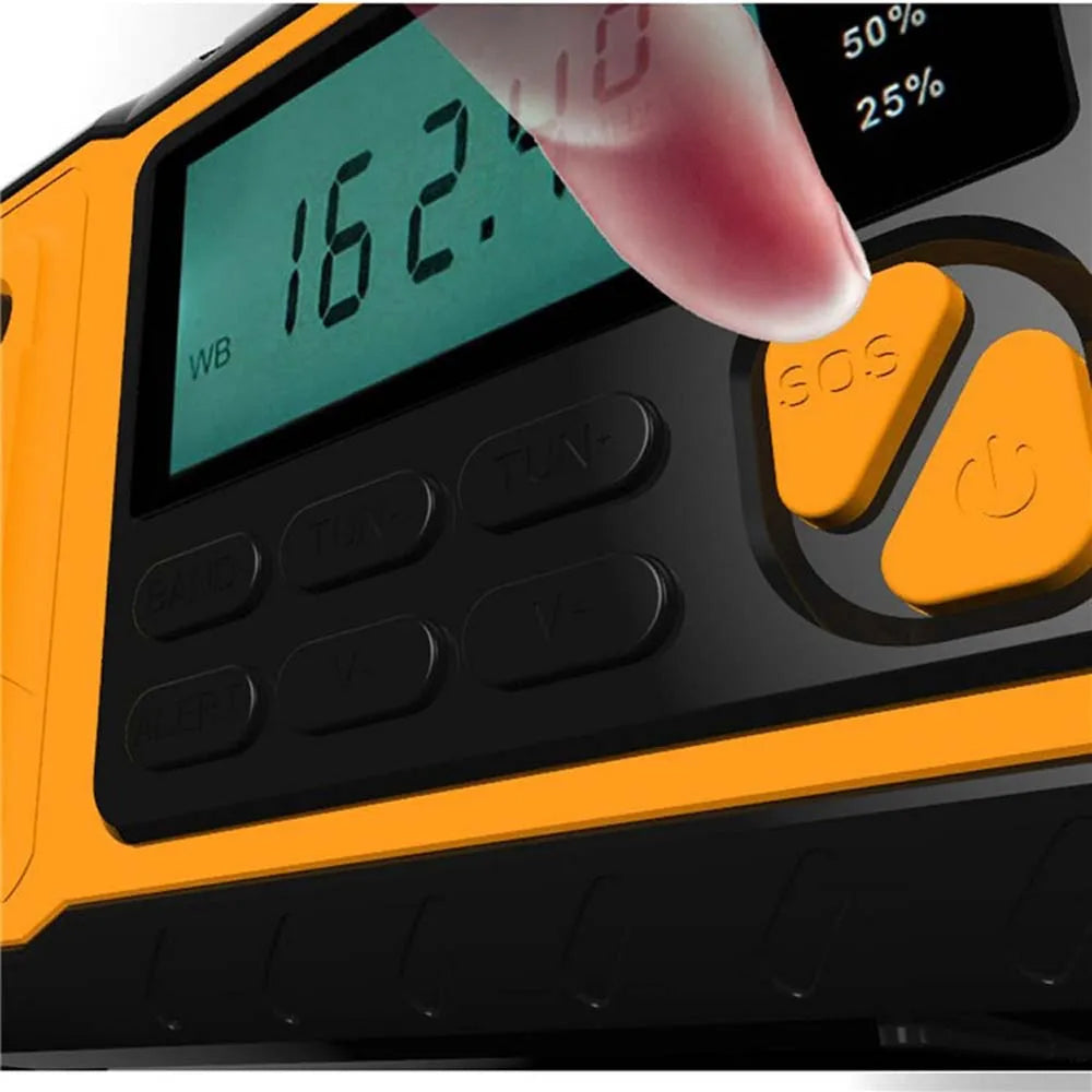 Hand-Crank Weather Radio with Phone Charger, Flashlight & Solar Power for Camping, Storms & Blackouts | Thomler