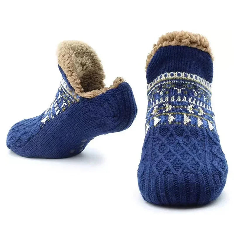 Ultra-Plush Winter Slipper Socks with Anti-Slip Grips – Fleece-Lined Knit House Socks for Cold Floors, Cozy Indoor Footwear for Men & Women | Thomler
