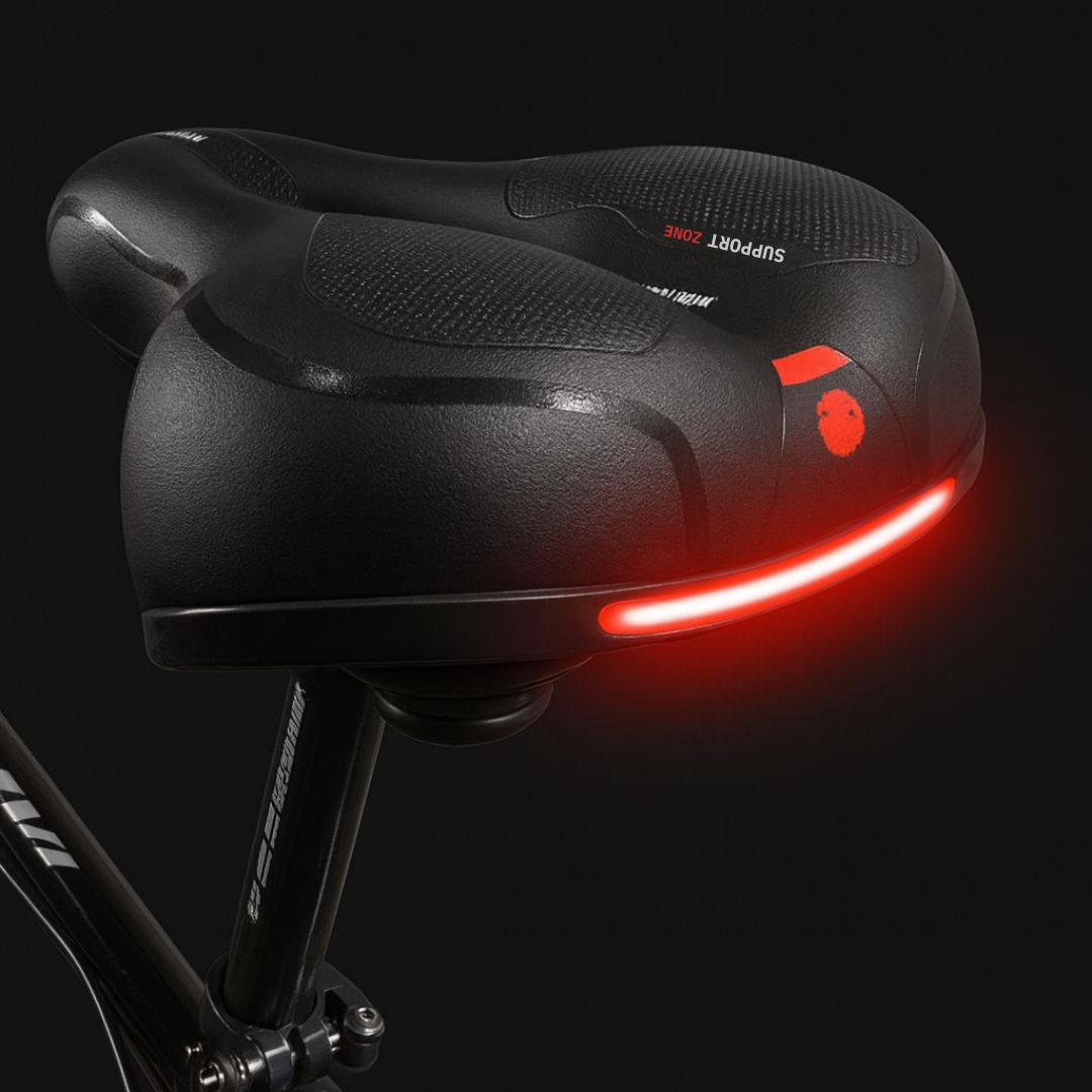 Cushioned Bicycle Seat with Built-In Suspension & Reflector for Road & Mountain Bikes, Comfort Gel Foam Padded Bike Saddle for Men Women | Thomler