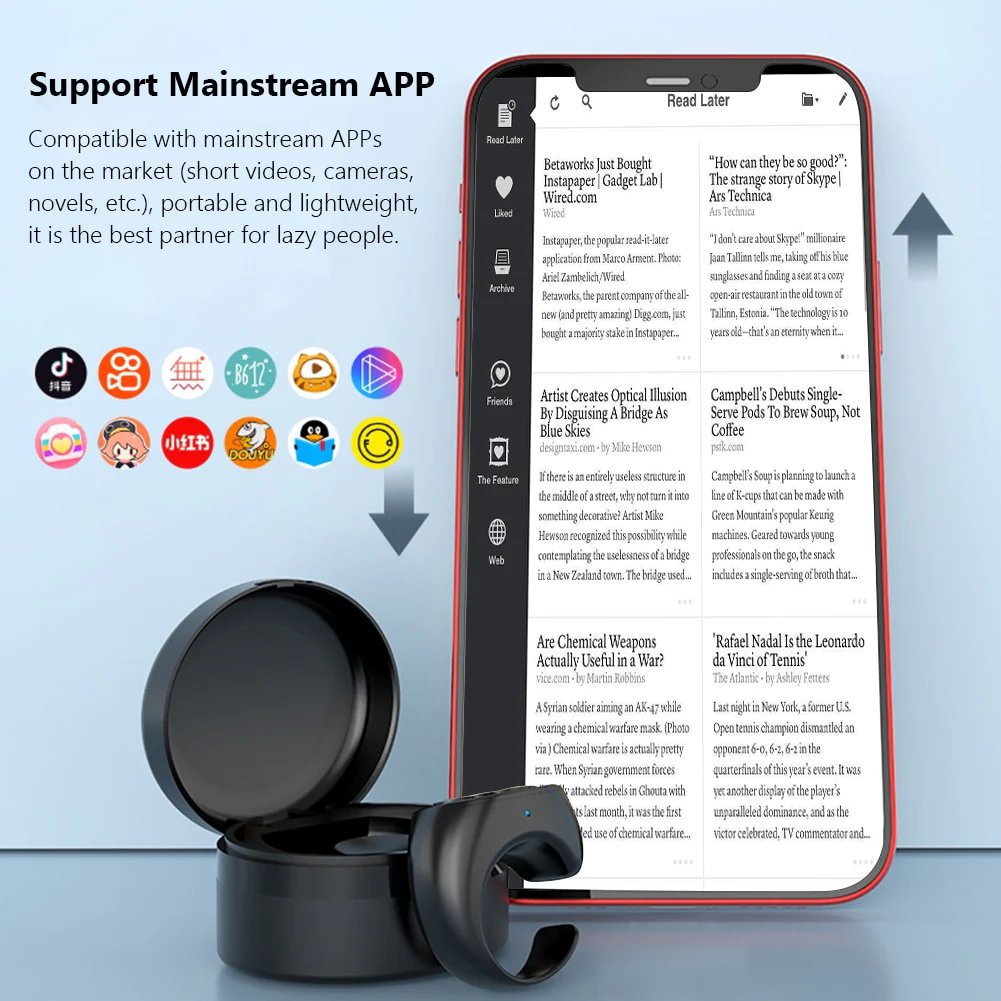 Wearable Bluetooth Page Turner Ring for Reading & Scrolling – Hands-Free Remote Control for eBooks, Presentations & Social Media | Thomler