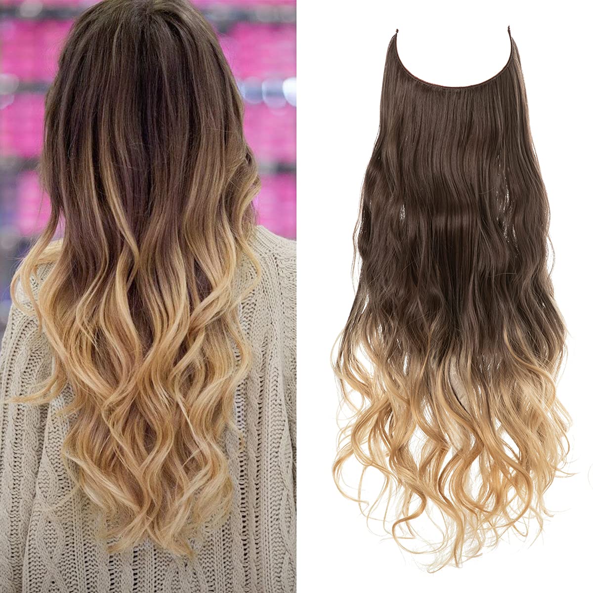 Clip-Free Volumizing Hair Band with Strands – Transparent Wire Attachment for Instant Fullness | Thomler