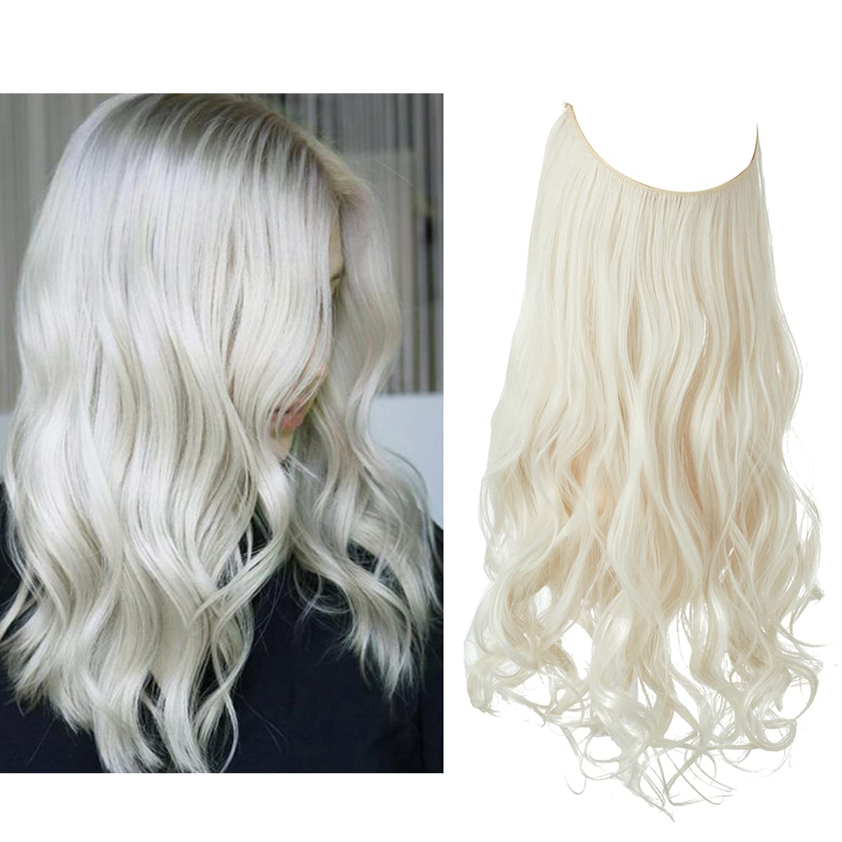 Clip-Free Volumizing Hair Band with Strands – Transparent Wire Attachment for Instant Fullness | Thomler