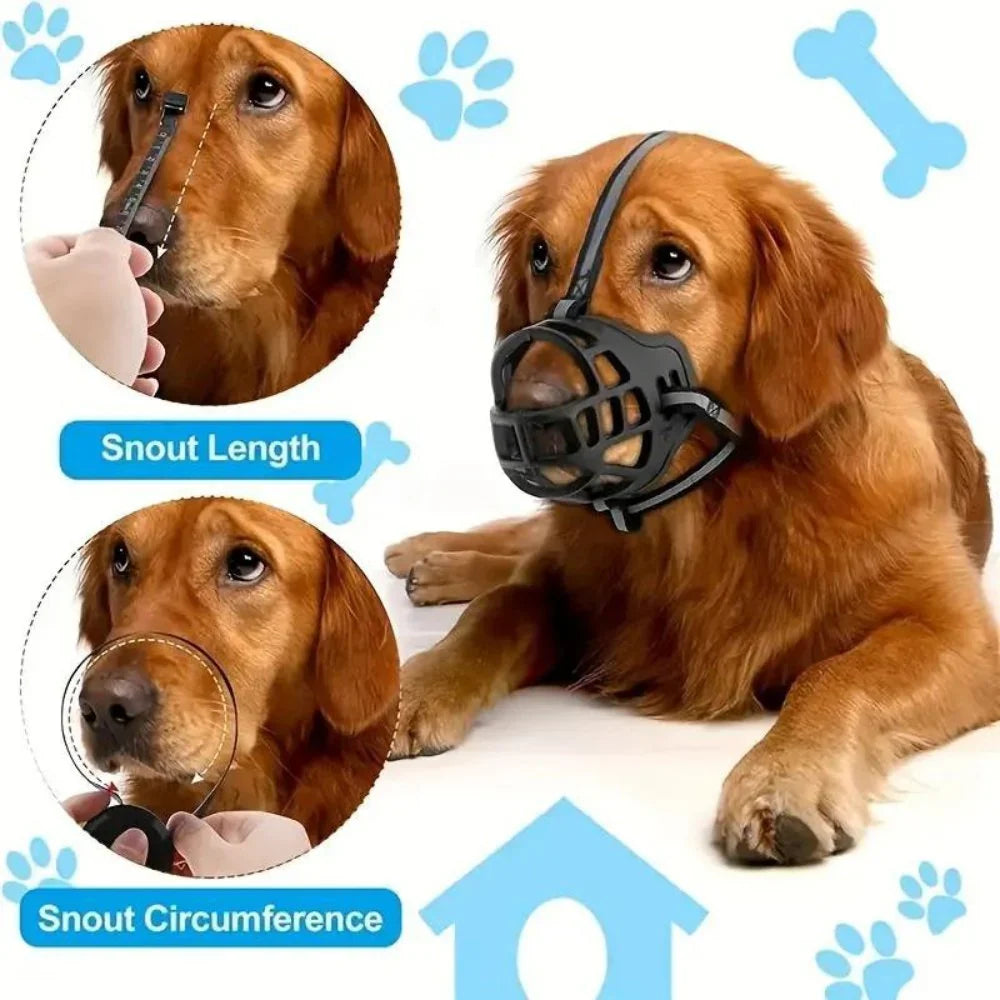 Breathable Mesh Dog Muzzle with Adjustable Straps for Training, Grooming & Safe Walks | Anti-Bite Pet Guard for Small to Large Dogs | Thomler