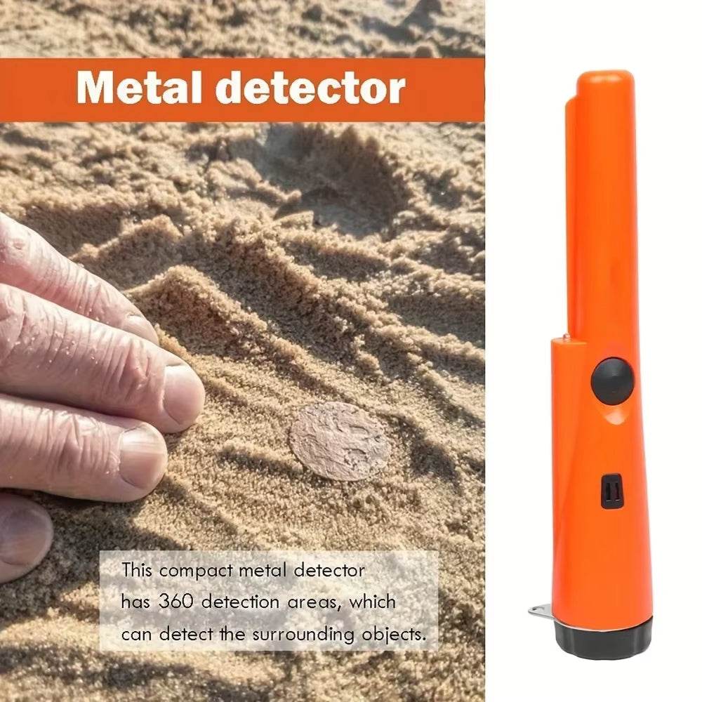 Handheld Metal Detector Pinpointer – IP66 Waterproof 360° Scan Treasure Finder with Dual Audio & Vibration Alert for Coin Hunting Relic | Thomler