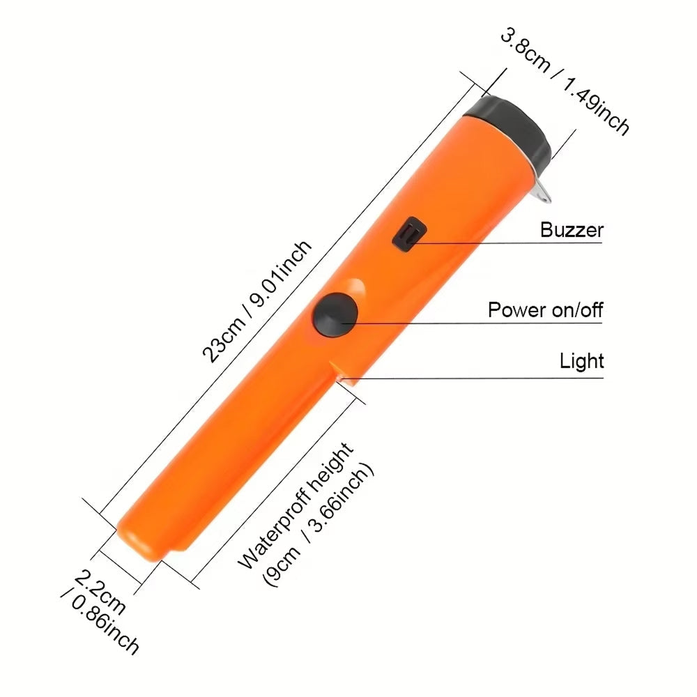 Handheld Metal Detector Pinpointer – IP66 Waterproof 360° Scan Treasure Finder with Dual Audio & Vibration Alert for Coin Hunting Relic | Thomler