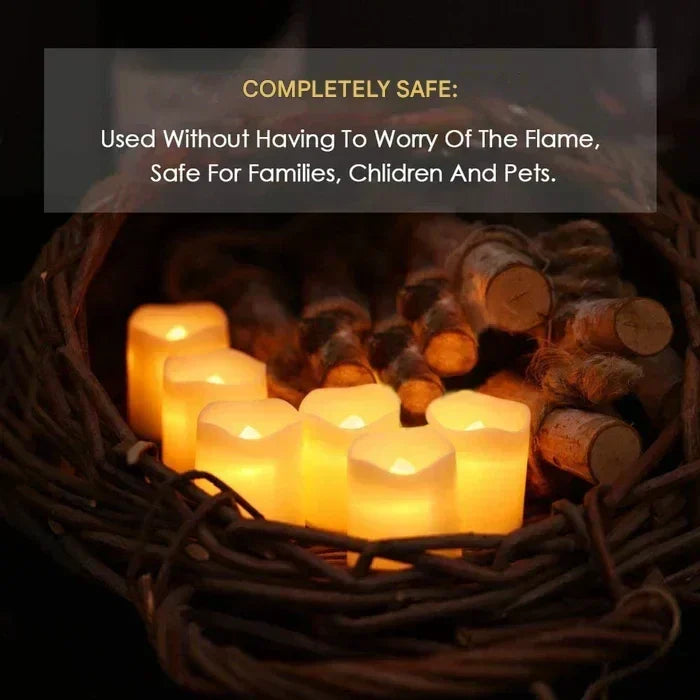 Battery-Operated LED Tea Lights with Realistic Glow – 24-Count Set | Thomler