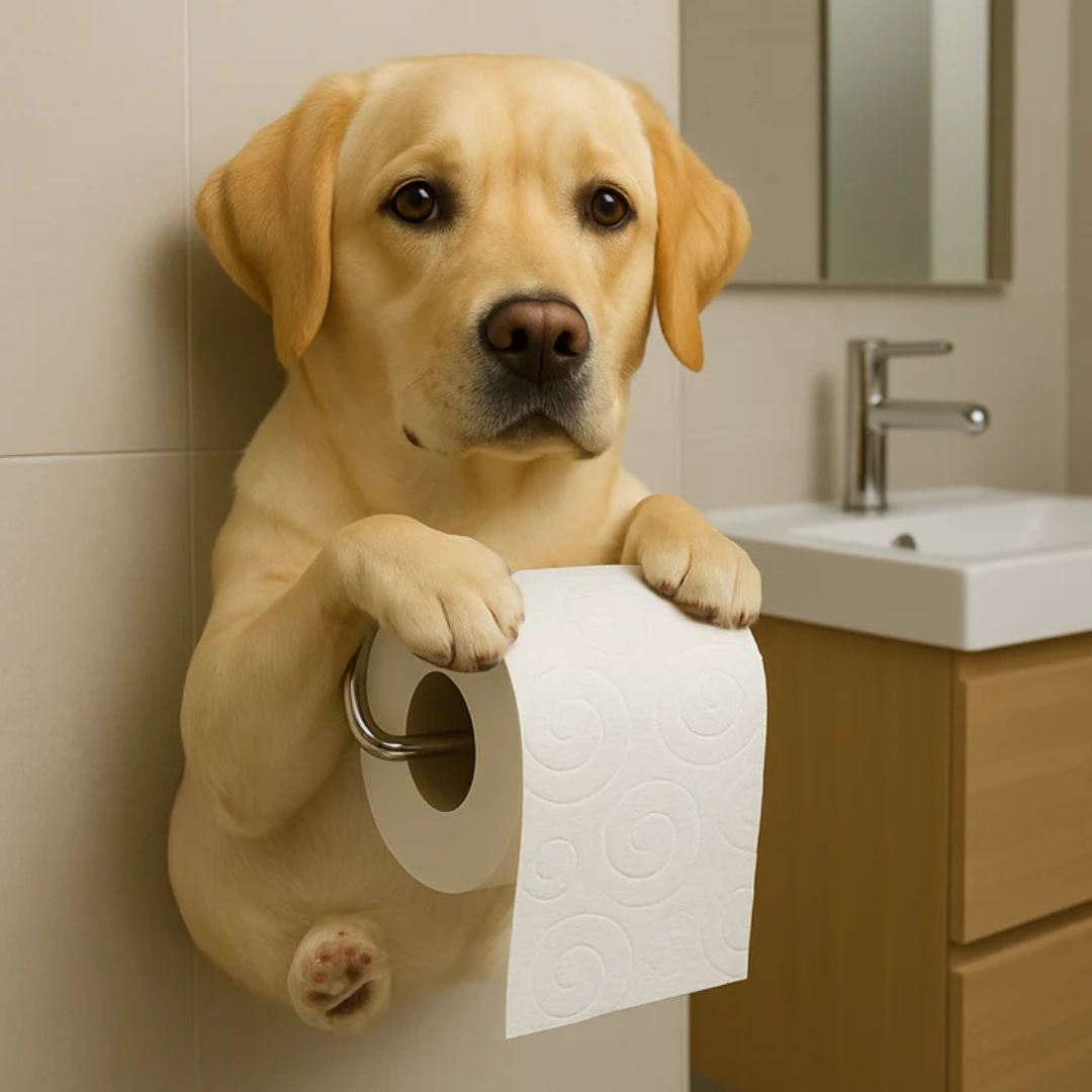 Dog Toilet Paper Holder Wall Mount – Playful Puppy Tissue Dispenser for Bathroom Décor, Fun Resin Design for Kids & Adults | Thomler