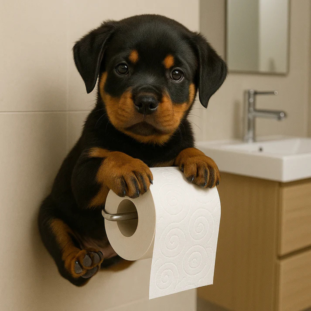 Dog Toilet Paper Holder Wall Mount – Playful Puppy Tissue Dispenser for Bathroom Décor, Fun Resin Design for Kids & Adults | Thomler