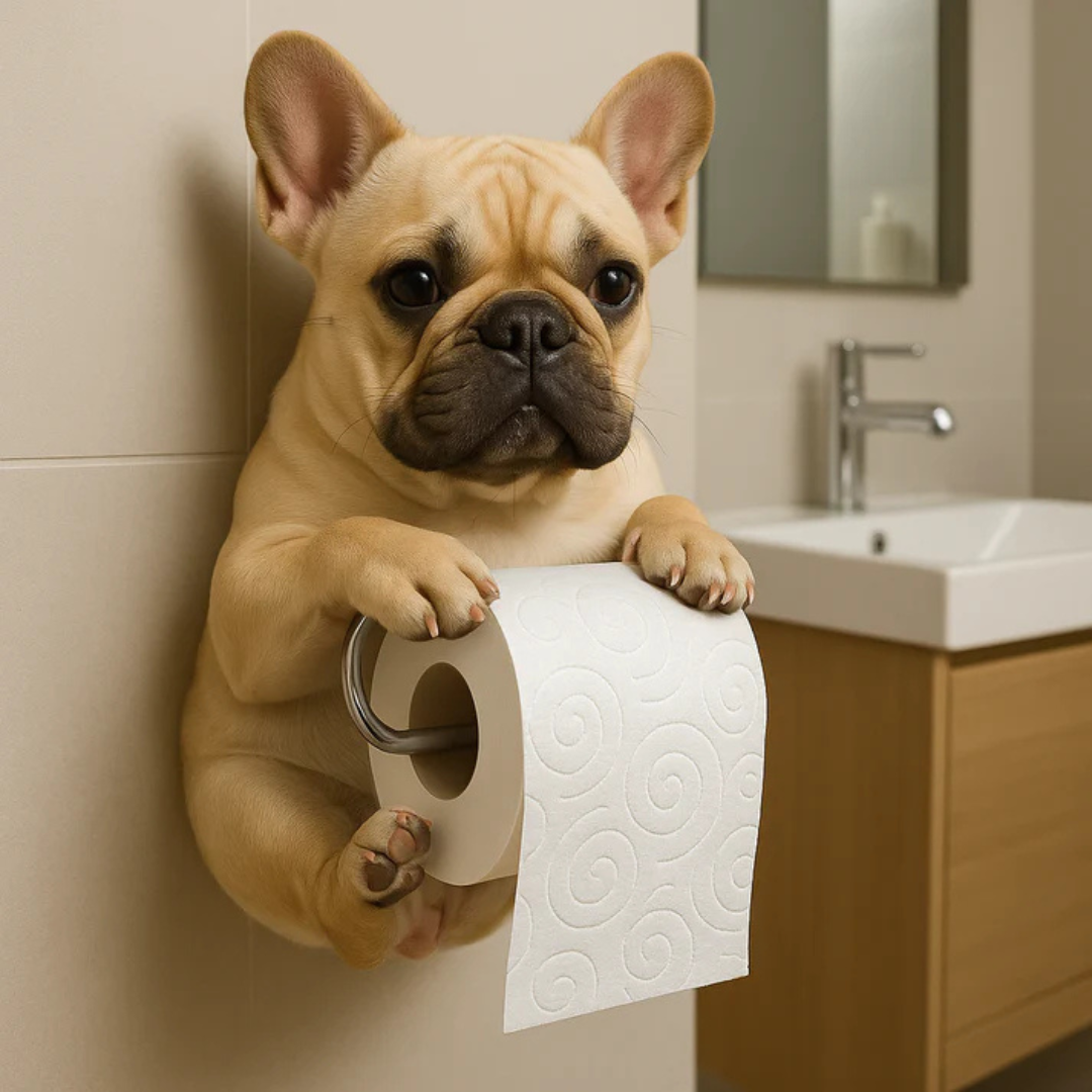 Dog Toilet Paper Holder Wall Mount – Playful Puppy Tissue Dispenser for Bathroom Décor, Fun Resin Design for Kids & Adults | Thomler