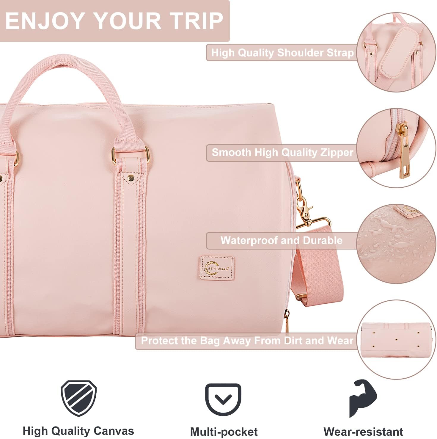 Hanging Suit Bag with Shoe Compartment – 2-in-1 Waterproof Travel Duffel for Business Trips and Weekends | Thomler