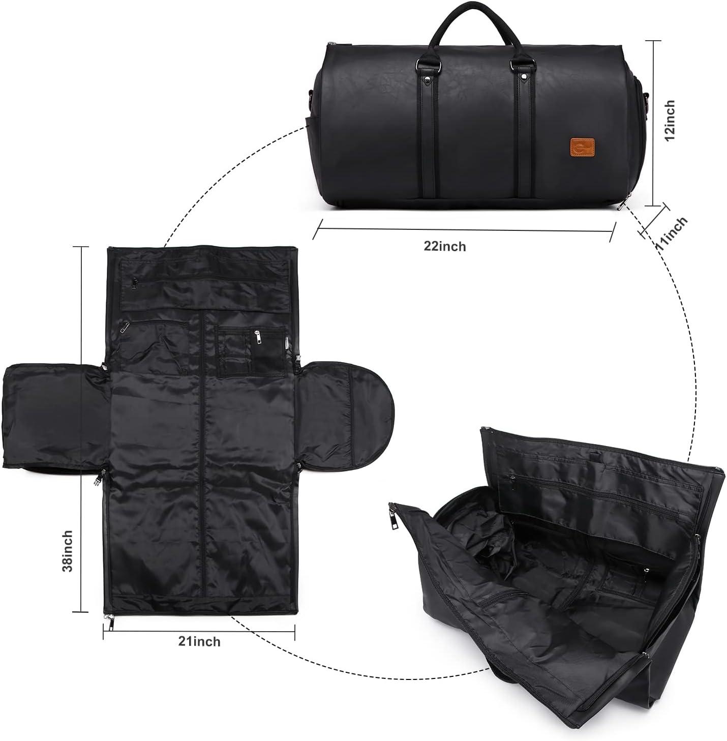 Hanging Suit Bag with Shoe Compartment – 2-in-1 Waterproof Travel Duffel for Business Trips and Weekends | Thomler