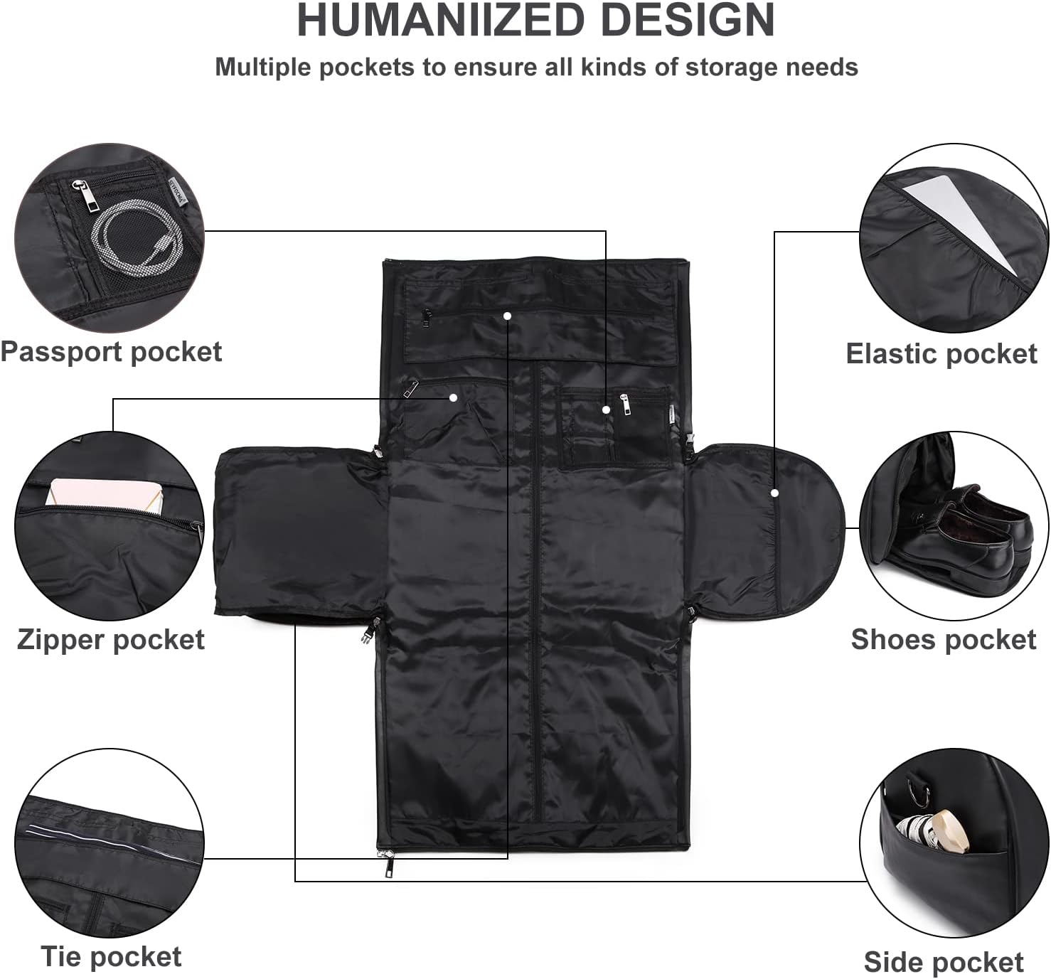 Hanging Suit Bag with Shoe Compartment – 2-in-1 Waterproof Travel Duffel for Business Trips and Weekends | Thomler