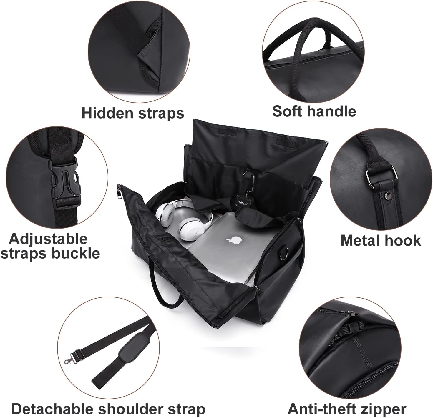 Hanging Suit Bag with Shoe Compartment – 2-in-1 Waterproof Travel Duffel for Business Trips and Weekends | Thomler