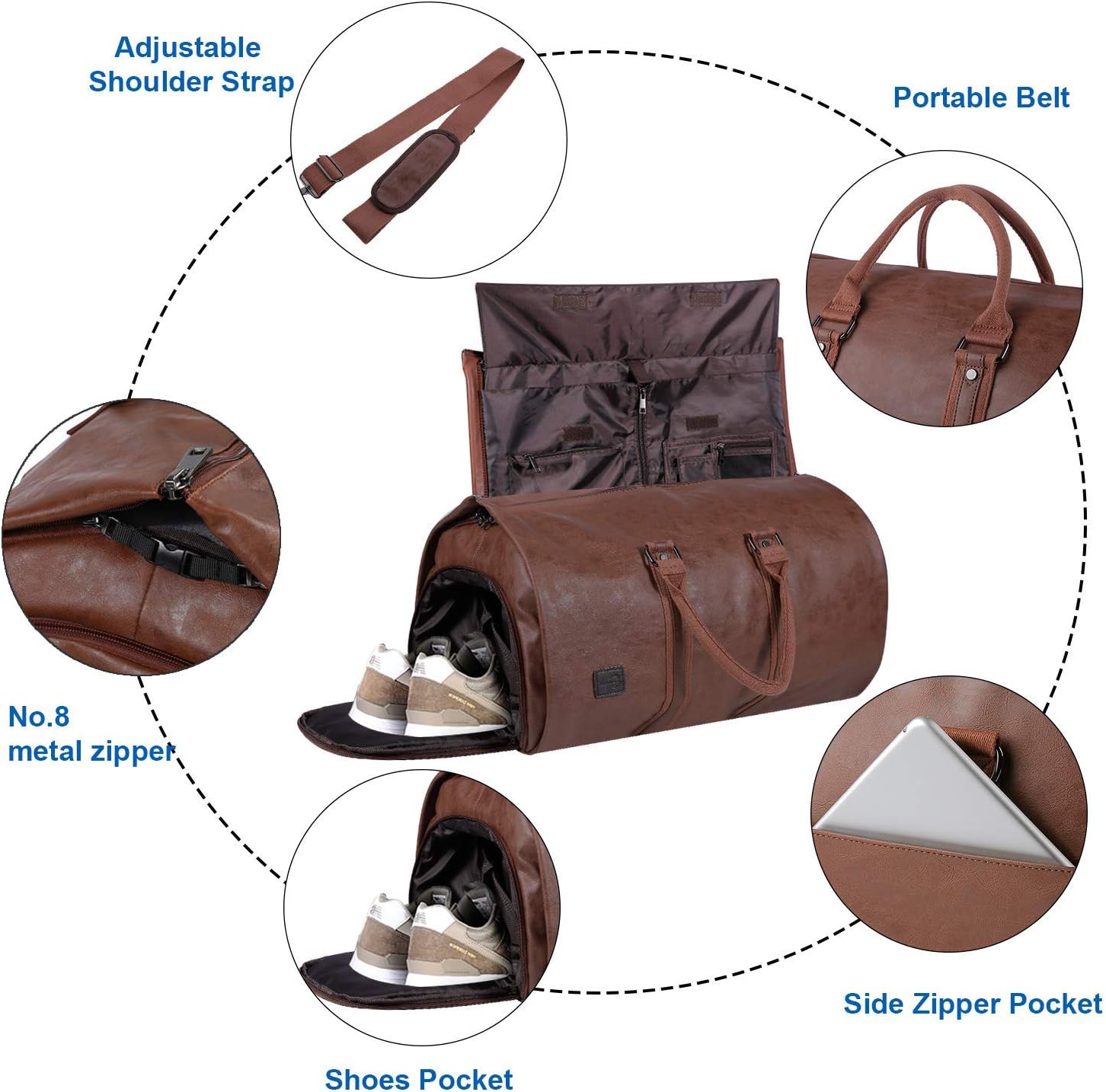Hanging Suit Bag with Shoe Compartment – 2-in-1 Waterproof Travel Duffel for Business Trips and Weekends | Thomler