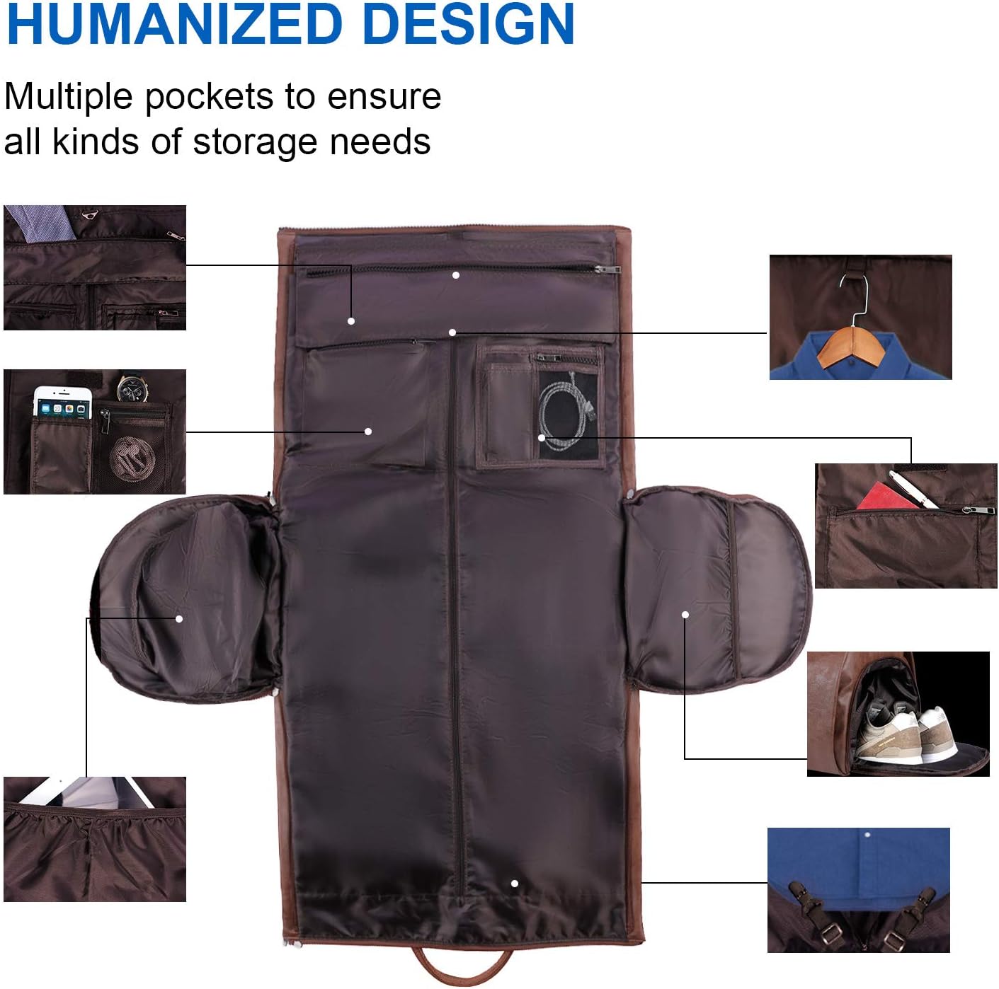 Hanging Suit Bag with Shoe Compartment – 2-in-1 Waterproof Travel Duffel for Business Trips and Weekends | Thomler