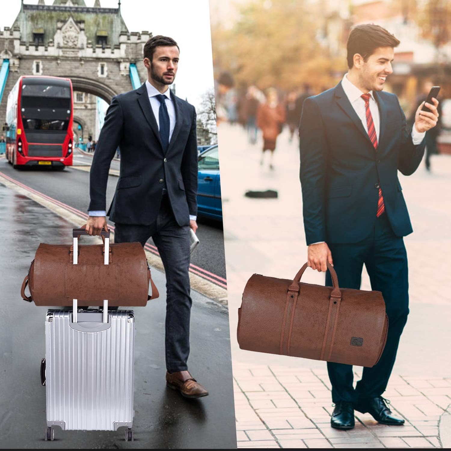 Hanging Suit Bag with Shoe Compartment – 2-in-1 Waterproof Travel Duffel for Business Trips and Weekends | Thomler