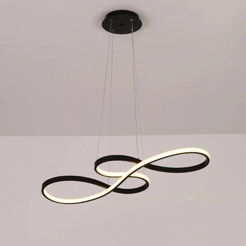 Pendant Light Aluminium LED Rings 95.0 cm Gold Dimmable Dining Room Living Room Hanging Ceiling Lamp Remote Control | Thomler