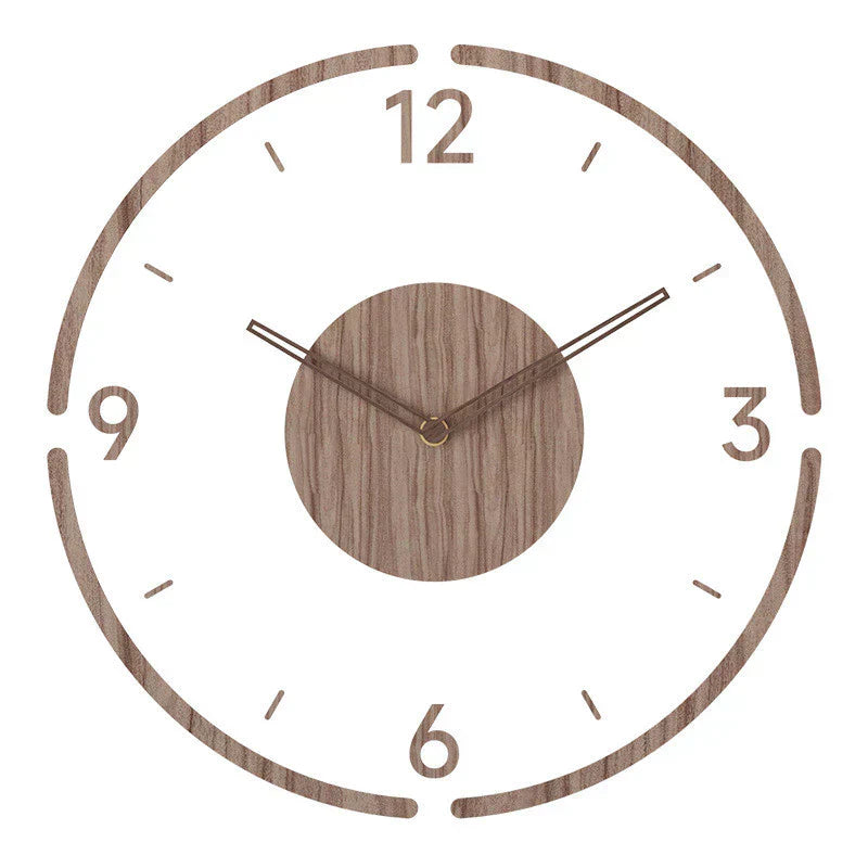 Wall Clock Wood 35.0 cm Silent Quartz Scandinavian Living Room Kitchen Minimalist Nordic Home Decor | Thomler