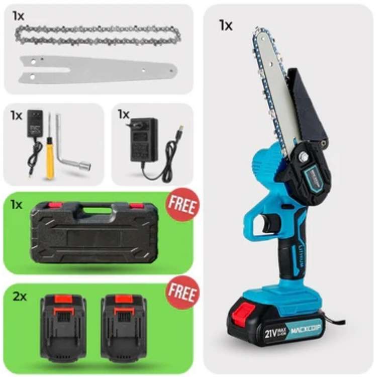 6-Inch Battery-Powered Mini Chainsaw for Yard Work, Cordless Compact Tree Trimmer Limb Saw Pruning Tool Home Garden Outdoor Use One-Handed | Thomler